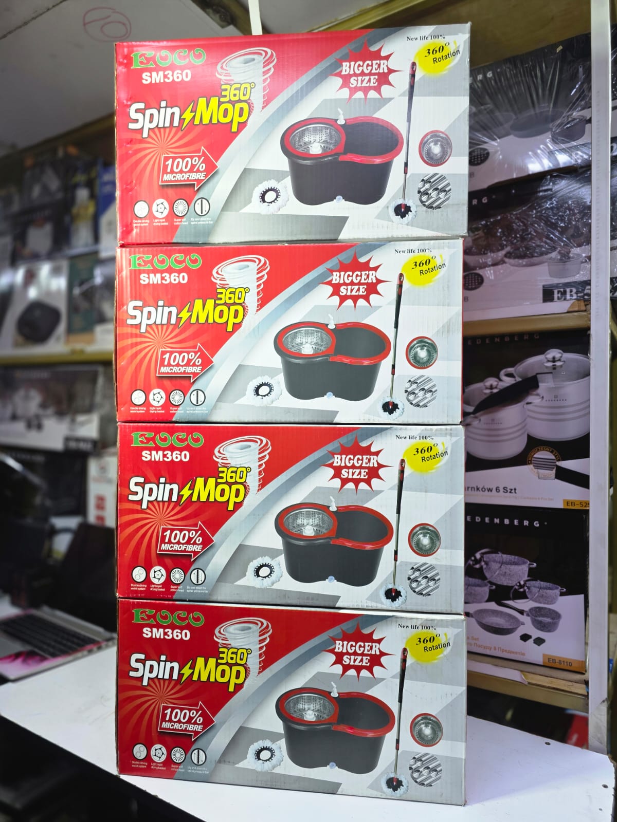 360° Magic Spin Mop BIGGER SIZE WITH METALLIC INSERT