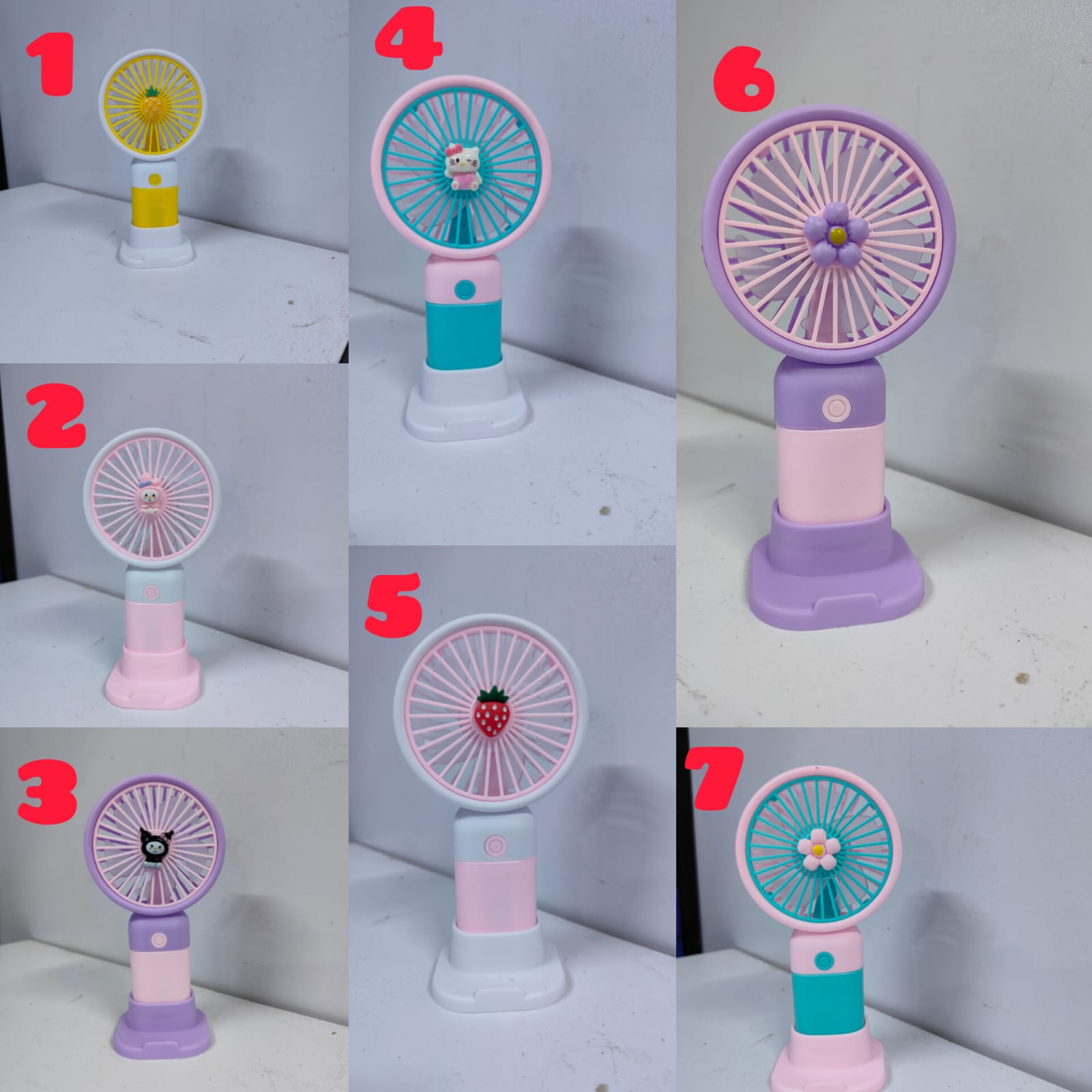 Hand held portable rechargeable fans