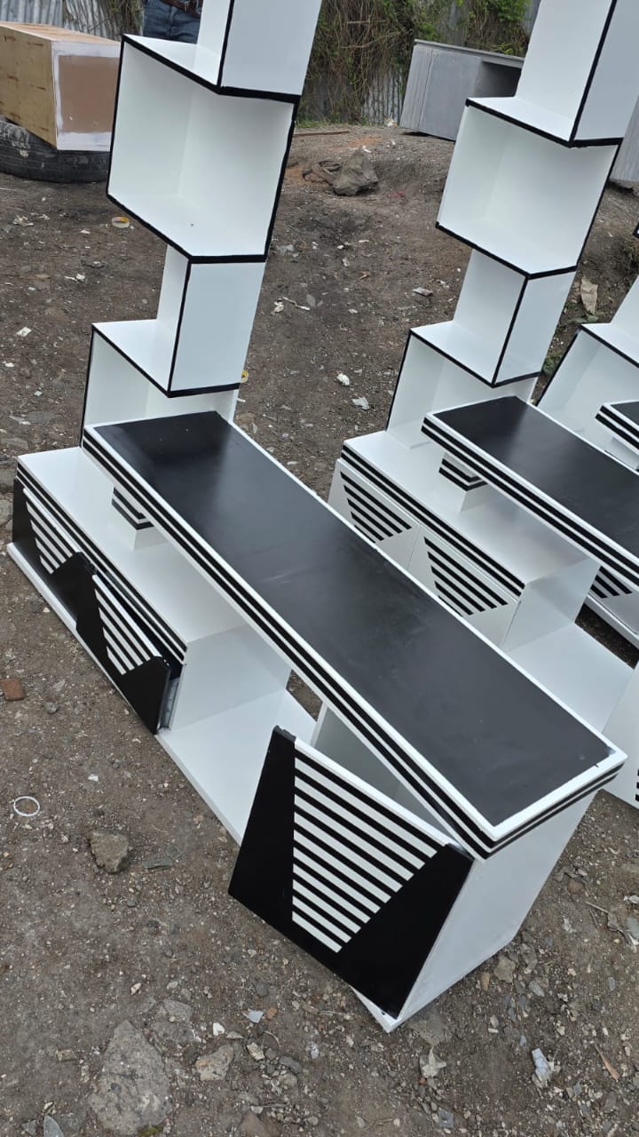 Tv stand with LED lights and Inbuilt Decor stand